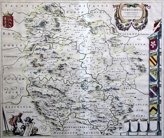 John Speede Map of Cardigan Shyre overall 19.5 x 22.75in. (3 maps)